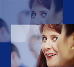 woman listening to another participant in a forum